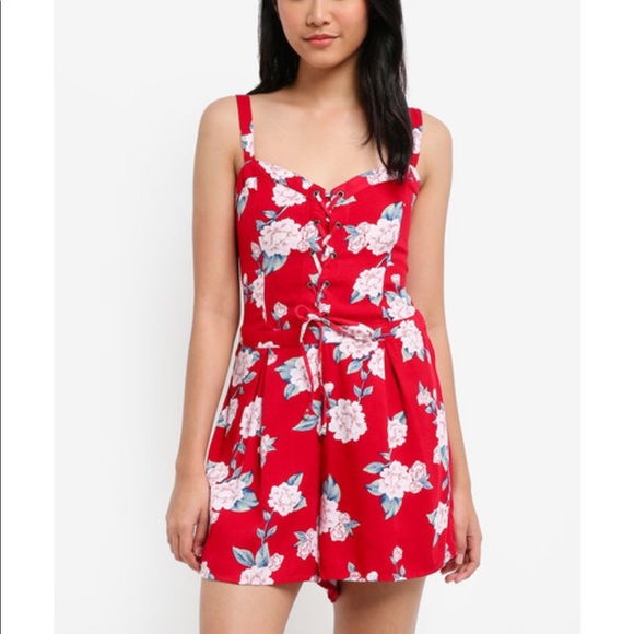 Hollister Lace Up Rayon Romper - Picture 2 of 4